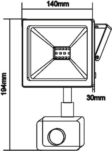 Aca Waterproof LED Flood Light 30W Cold White 6000K with Motion Sensor and Photocell IP66