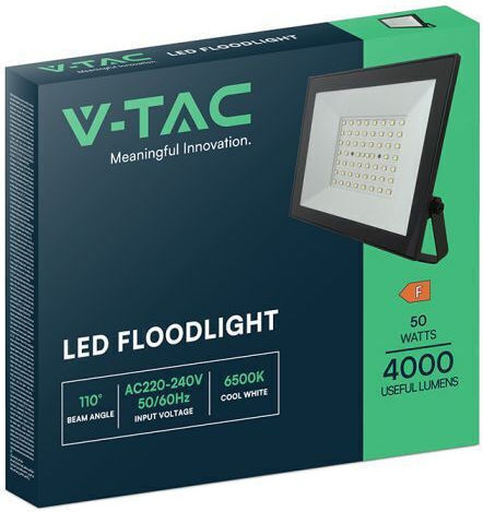 V-TAC Στεγανός Προβολέας LED 50W Ψυχρό Λευκό 6500K IP65