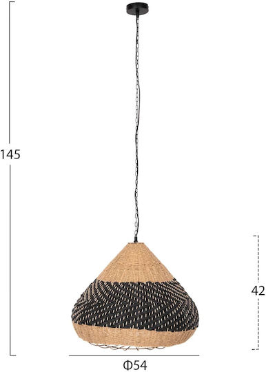 Freebox Естествен Raτταν-paper Висящо Осветително Тяло Черен 54x54x42см.
