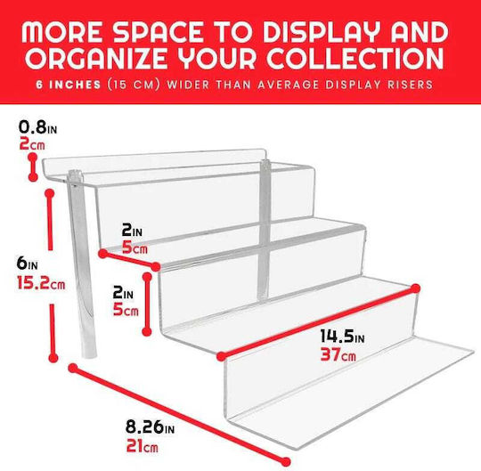 Evoretro Acryl Display Shelf Riser Display Stand Figuren 2er Pack 37 X 21 X 15 Cm