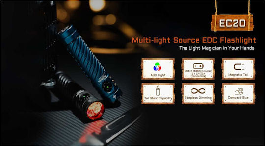 Acebeam Επαναφορτιζόμενος Φακός LED IP68 με Μέγιστη Φωτεινότητα 2800lm