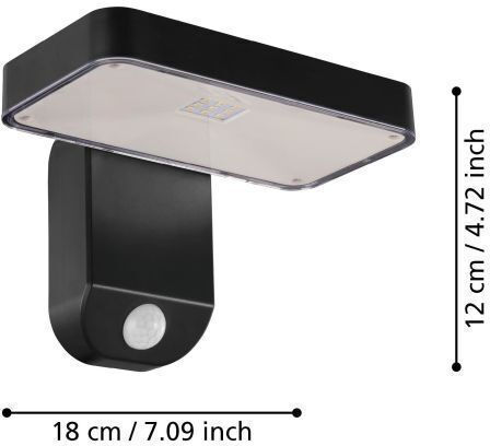 Eglo Pastion Wall Mounted Solar Light 4.5W 200lm Warm White 3000K with Motion Sensor IP44 18cmx12cmcm