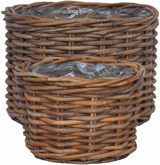 vidaXL Planter Rattan Brown
