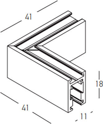 Γωνια Μαγνητικη Ραγα Corner 90o Horizontal 4.1x4.1cm Ν 2511