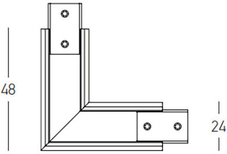 Ъглов Магнитен Rail Corner 90o Horizontal 4.8x4.8cm N 23350