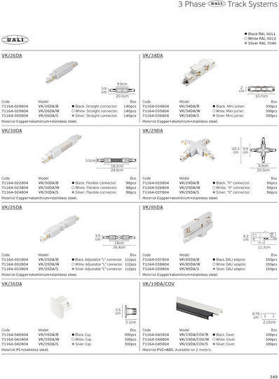 Dreiphasen-Endkappe Dali IP20 Weiß RAL 9010 Vk 35da W 71164-041804