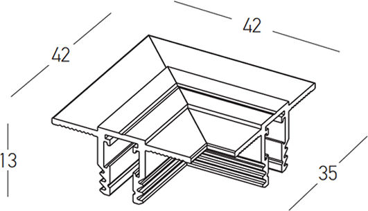 Γωνια Μαγνητικη Ραγα Corner 90o Horizontal 4.2x4.2cm Ν 2517