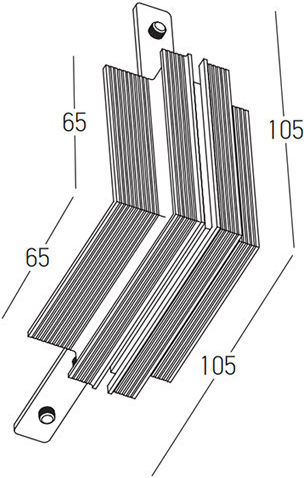 Γωνια Μαγνητικη Ραγα Outer Corner 90o Vertical 10.5x10.5cm Ν 25135