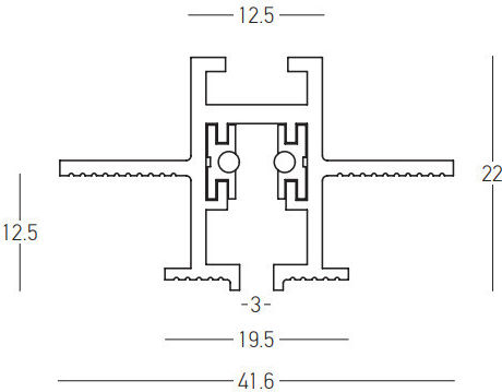 Magnetic Rail Trimless Track 3mm 300x4.16x2.2cm N 25130