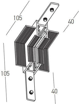 Γωνια Μαγνητικη Ραγα Inner Corner 90o Vertical 10.5x10.5cm Ν 25134