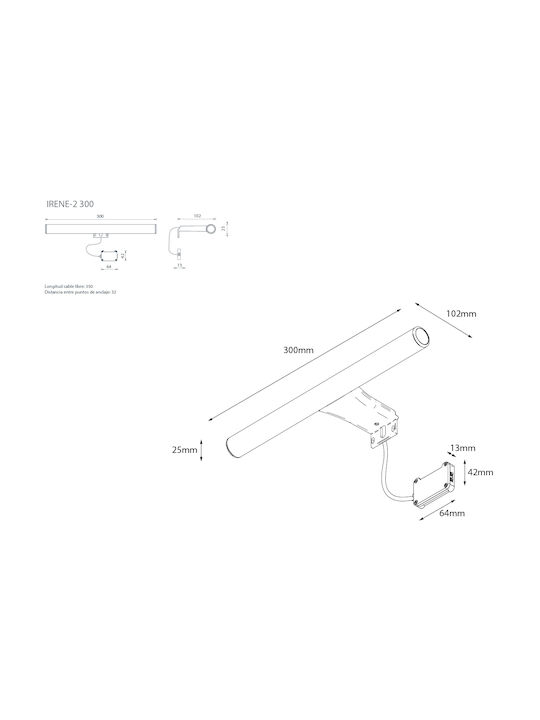 Karag Irene Modern Lamp Wall with Integrated LED and Cool White Light 30cm