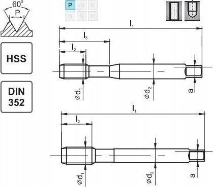 Fanar Gwintownik M22 Ngmm/1 Din-352d 6h Hss E1-131001-0220