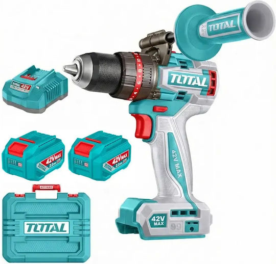 Total TIDLI429982E Percussive Brushless Battery Drill Driver 42V 2x2Ah