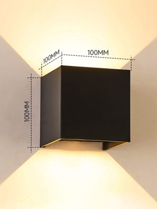 Lumină de exterior montată pe perete LED IP65 6W cu Alb Natural Lumină Dublu Fascicul 10x10εκ.