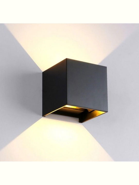 Lumină de exterior montată pe perete LED IP65 6W cu Alb Natural Lumină Dublu Fascicul 10x10εκ.