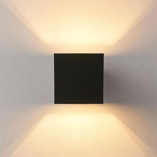 Wall-Mounted Outdoor Light LED IP65 6W with Natural White Light Double Beam 10x10εκ.