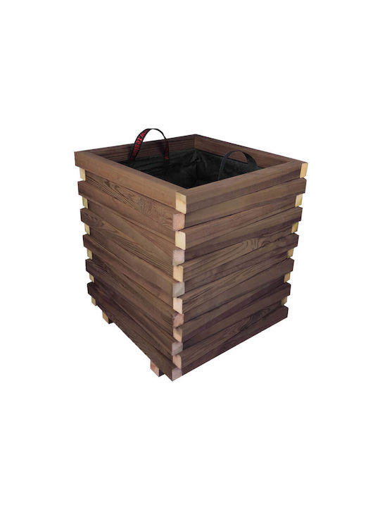 Tesias Γλάστρα Ξύλινη Μπεζ 50x50x60εκ.