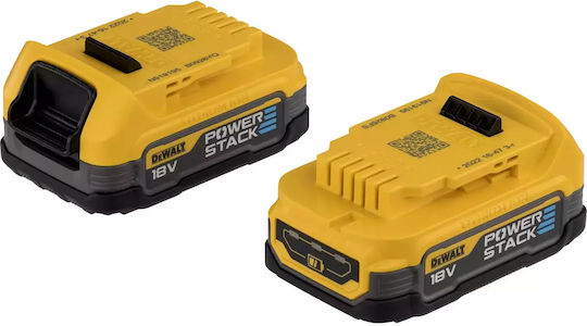 DEWALT Σετ 2 Μπαταριών Εργαλείου Λιθίου 18V με Χωρητικότητα 1.7Ah Powerstack
