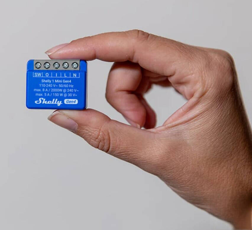 Shelly 1 Mini Gen4 Smart Switch 1 Καναλιού Wi-Fi, Bluetooth & ZigBee 8A (με Ουδέτερο) 2τμχ