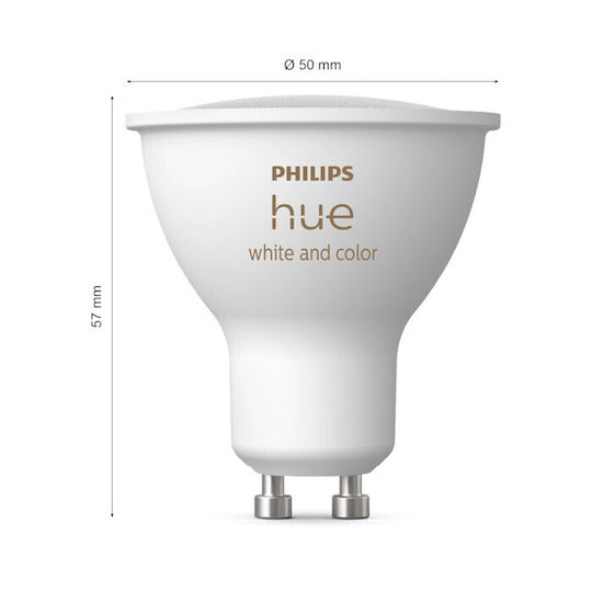 Philips Hue Weiß Farbambiance Starter Kit Bridge + Gu10 Intelligente Spot 3er Pack