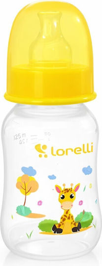 Lorelli Plastic Baby Bottle Easy Grip PP Silicone Teat 0+ Months Yellow Giraffe with Silicone Teat for 0+ Months Yellow Giraffe 125ml