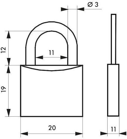Set 2 Padlocks Type1 20 Mm 4 Common Keys Thirard 00961024