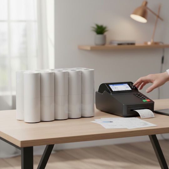 Thermische Kassenrollen Registrierkasse mit Länge 25m 48gr/m² 1Stück