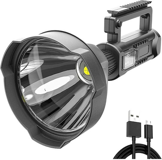 Wiederaufladbar Taschenlampe LED mit maximaler Helligkeit 3000lm Schwarz