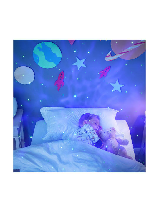 ikonka Led Παιδικό Φωτιστικό Projector με Προβολή Αστεριών Μαύρο