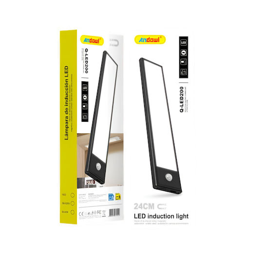 Andowl LED Cabinet Light Motion Sensor 43cm Q-led400 USB Rechargeable LED Induction Light