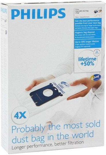 Vacuum Cleaner Bags 4pcs Compatible with Vacuum Cleaner Philips