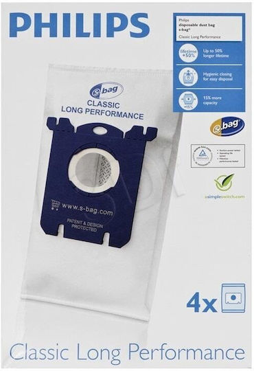 Vacuum Cleaner Bags 4pcs Compatible with Vacuum Cleaner Philips