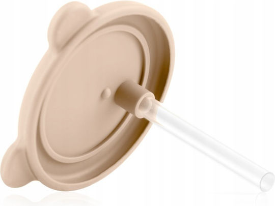 Kidnort Baby Cup with Handles and Straw made of Silicone Beige 200ml