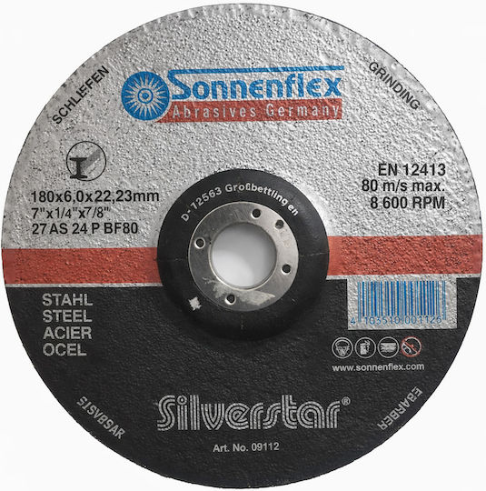 Sonnenflex Silverstar Steel Grinding Disc de șlefuire pentru Μetal 180mm Set de 1buc