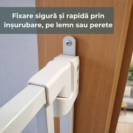 Kidizi Ușă de siguranță din Lemn în Culoare Alb 1buc