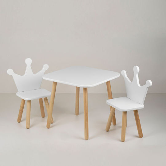 Kinder Tischset mit Stühlen aus Holz Wudd