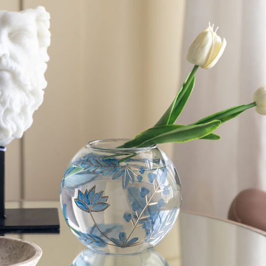 Artekko Decorative Vase Aphelios Transparent 14x12.5x14cm