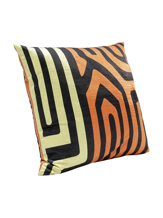 Kare Design Μαξιλάρι Καναπέ Stripes Πορτοκαλί/μαύρο/πράσινο 45x45εκ.