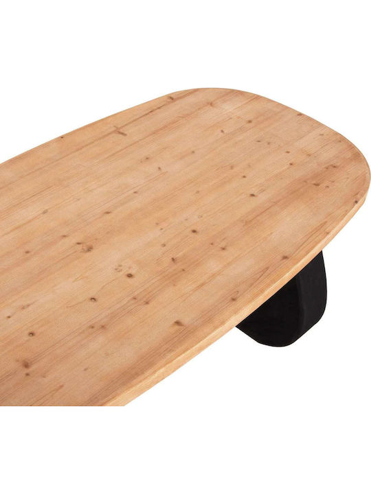 Table Dining Room Wooden with Metal Frame Black 180x91x76cm