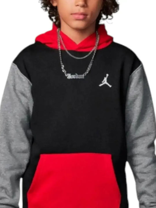 Kinder-Sweatshirt mit Kapuze und Taschen Schwarz