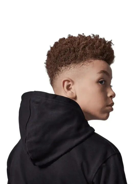 Fleece Kids Sweatshirt with Hood and Pockets Black