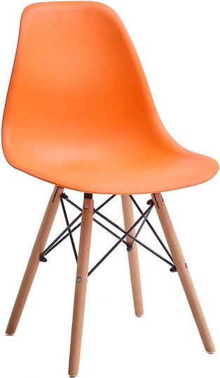 Fiore Kd Kitchen Polypropylene Chair Orange 46x53.5x81.5cm