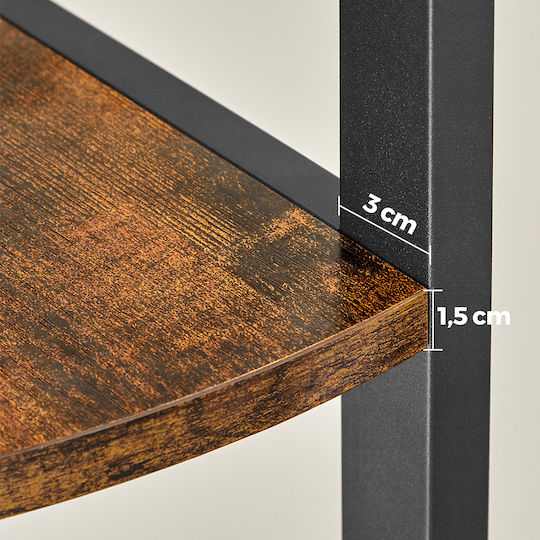 Γωνιακή Βιβλιοθήκη Μαύρη 30x30x150εκ.