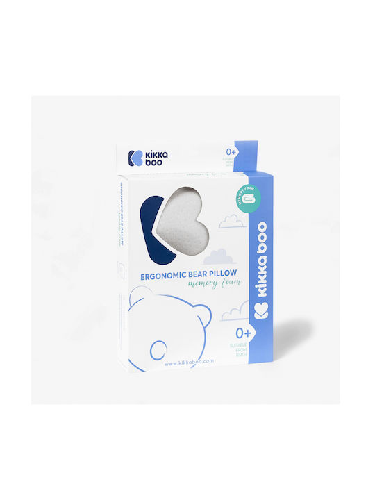 Kikka Boo Ergonomic Bear Baby Plagiocephaly Pillow Memory Foam White 34x28cm