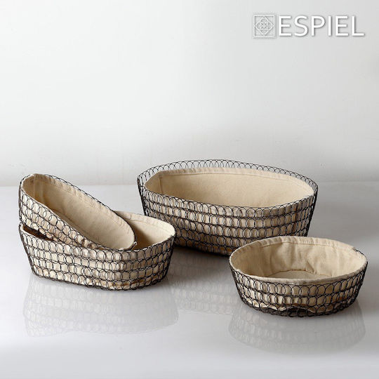 Espiel Brotkasten Metallisch Beige 22x13x6cm