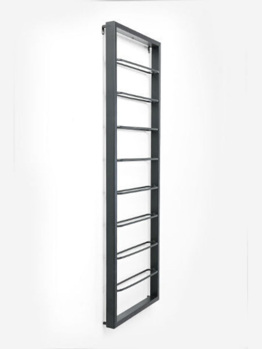 Kare Design Bistro Επιτοίχια Μπουκαλοθήκη Μεταλλική Μαύρη 42x6x120εκ.