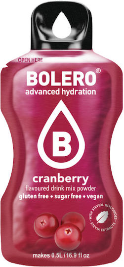 Bolero Χυμός σε Σκόνη Cranberry Χωρίς Προσθήκη Ζάχαρης 3gr 12τμχ 4940556803723