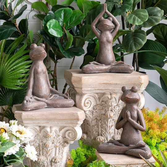 Artekko Broască Animală Maro Figurine Decorative Din Magneziu 30x18x34 Cm 30cm X 18cm X 34cm