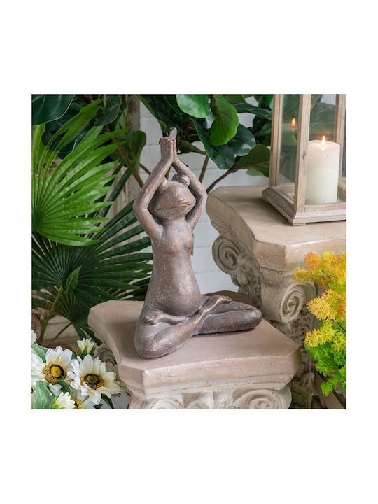 Artekko Animal Brown Decorative Frog Magnesium 29x38x17 Cm 29cm X 38cm X 17cm