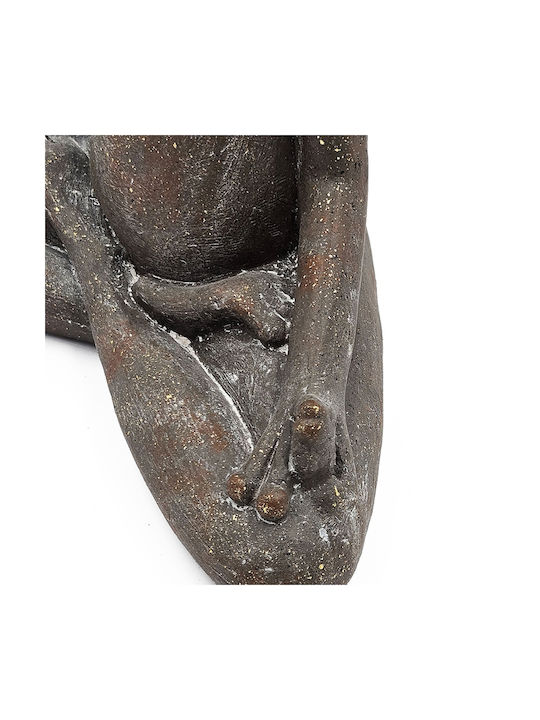 Artekko Animal Brown Decorative Frog Magnesium 31x17x34 Cm 31cm X 17cm X 34cm